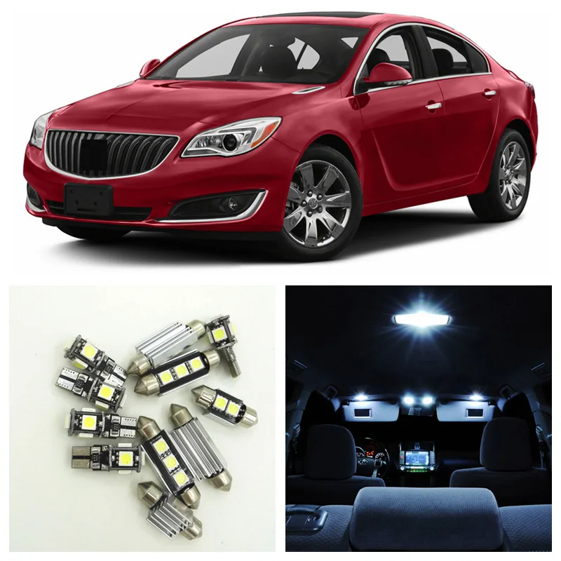 13 шт. белый светодиодный светильник лампы для интерьера посылка комплект Buick Regal