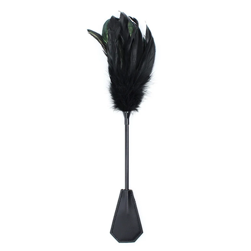 Sex Feather Whips Fetish Spanking Paddle Flirting Whip Romantic Massage Tickler Black Flogger For Adult Games | Красота и здоровье