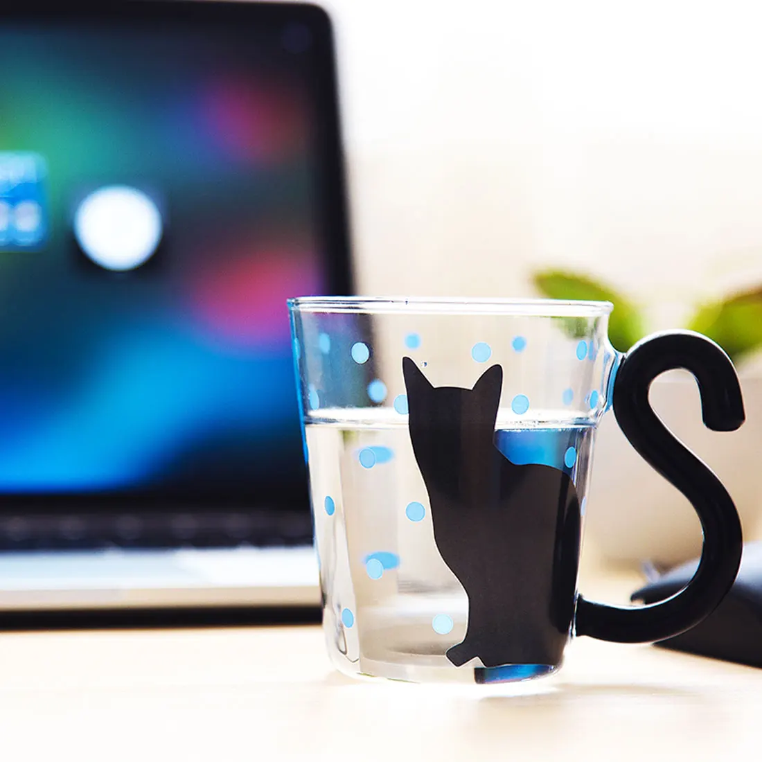 Стеклянная кружка с милым котом Китти чашка для чая молочная кофейная украшение