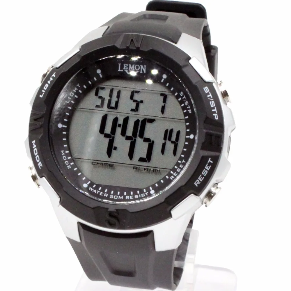 Черные мужские цифровые часы Алексис бренд DW451A с подсветкой даты и