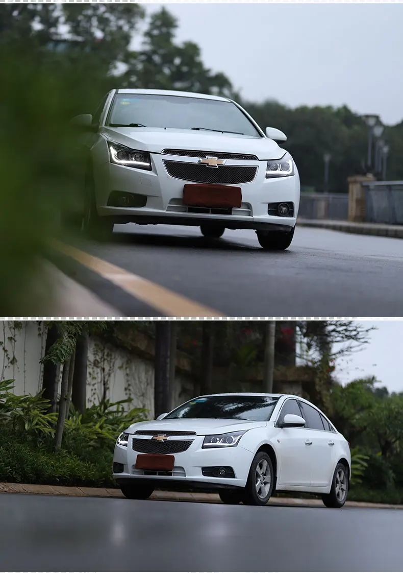 Автомобильный Стильный чехол на голову для Chevrolet Cruze 2009- фары светодиодный Cruze фары DRL Объектив Двойной Луч би-ксенон HID