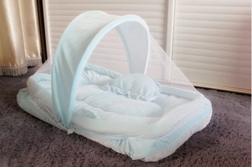 Весна Портативный складной детская кроватка с москитной сеткой Новый
