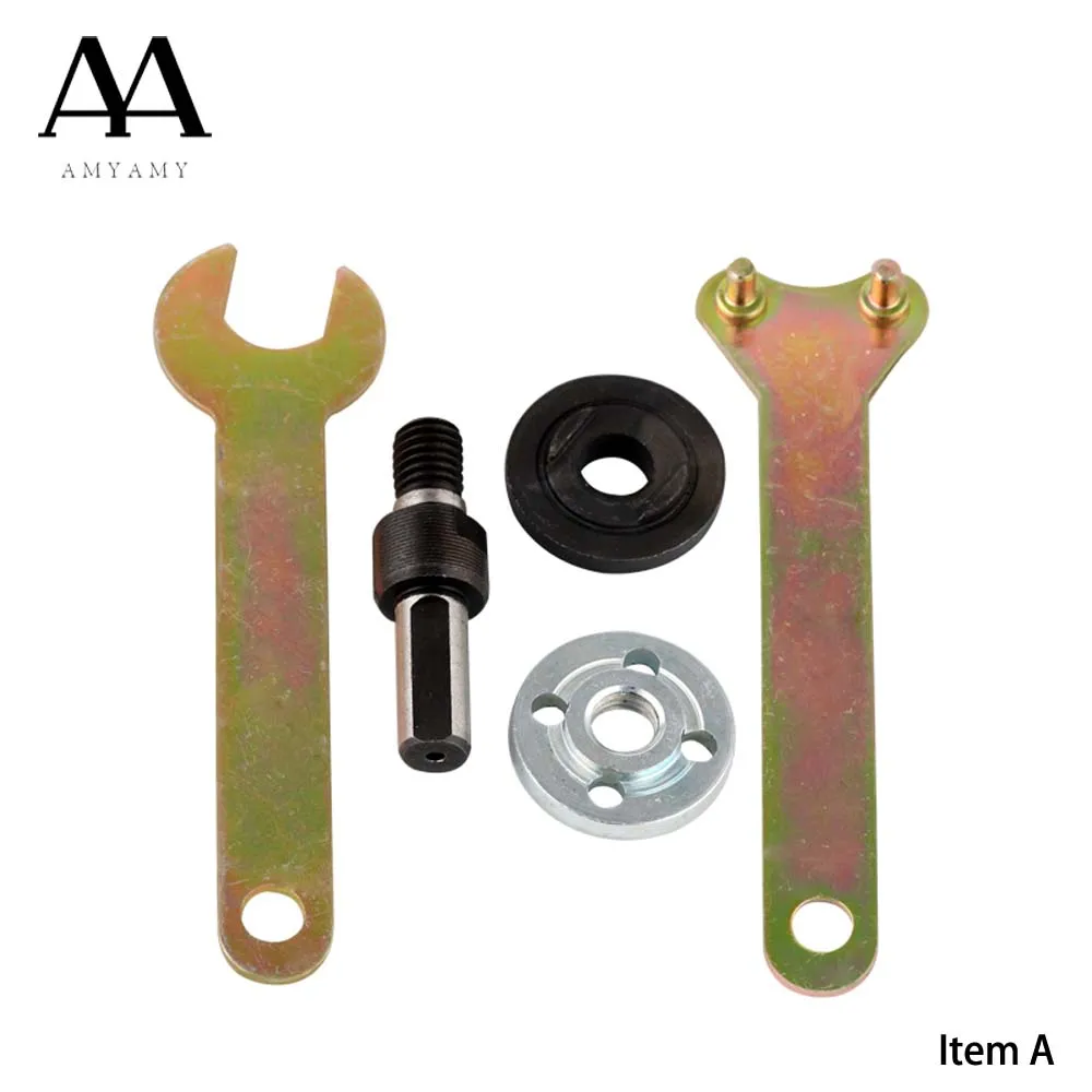 

Угловая шлифовальная машина AMYAMY с хвостовиком 6 или 10 мм, адаптер, держатель диска, набор из 2 гаечных ключей для отрезных дисков и сверлильны...