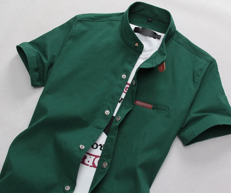 Мужская джинсовая рубашка с коротким рукавом градиентом размеры XXXL|chemise xxxl|mens dress