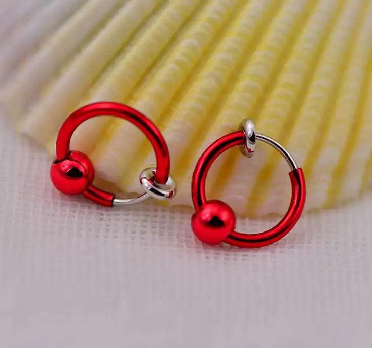 2 шт. кольцо для носа Ушная клипса|ear clip on|body jewelrycolorful fake nose ring |