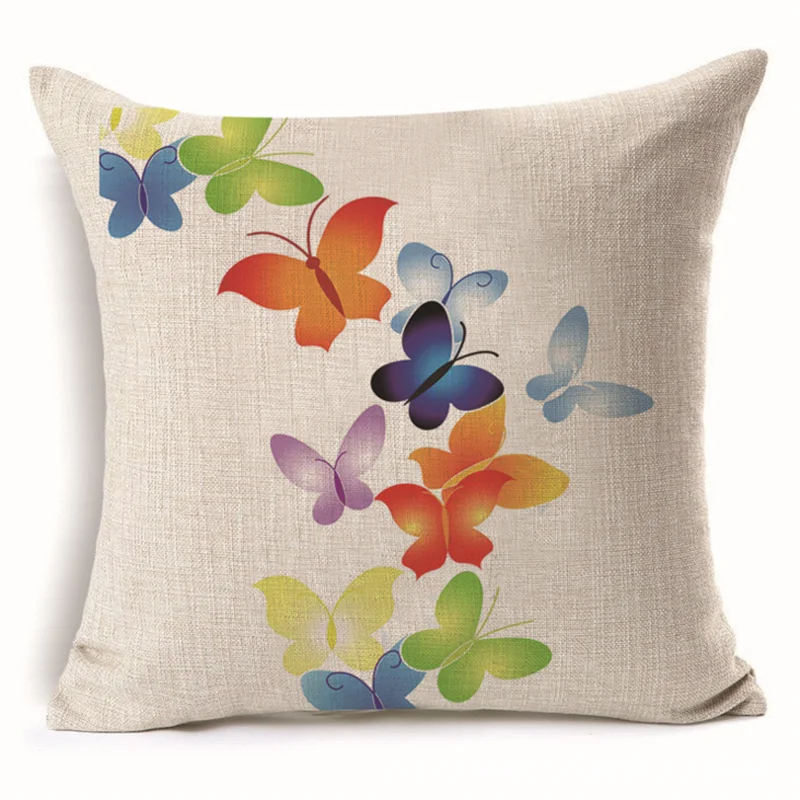 Домашний милый чехол для подушки с принтом бабочки декоративная наволочка