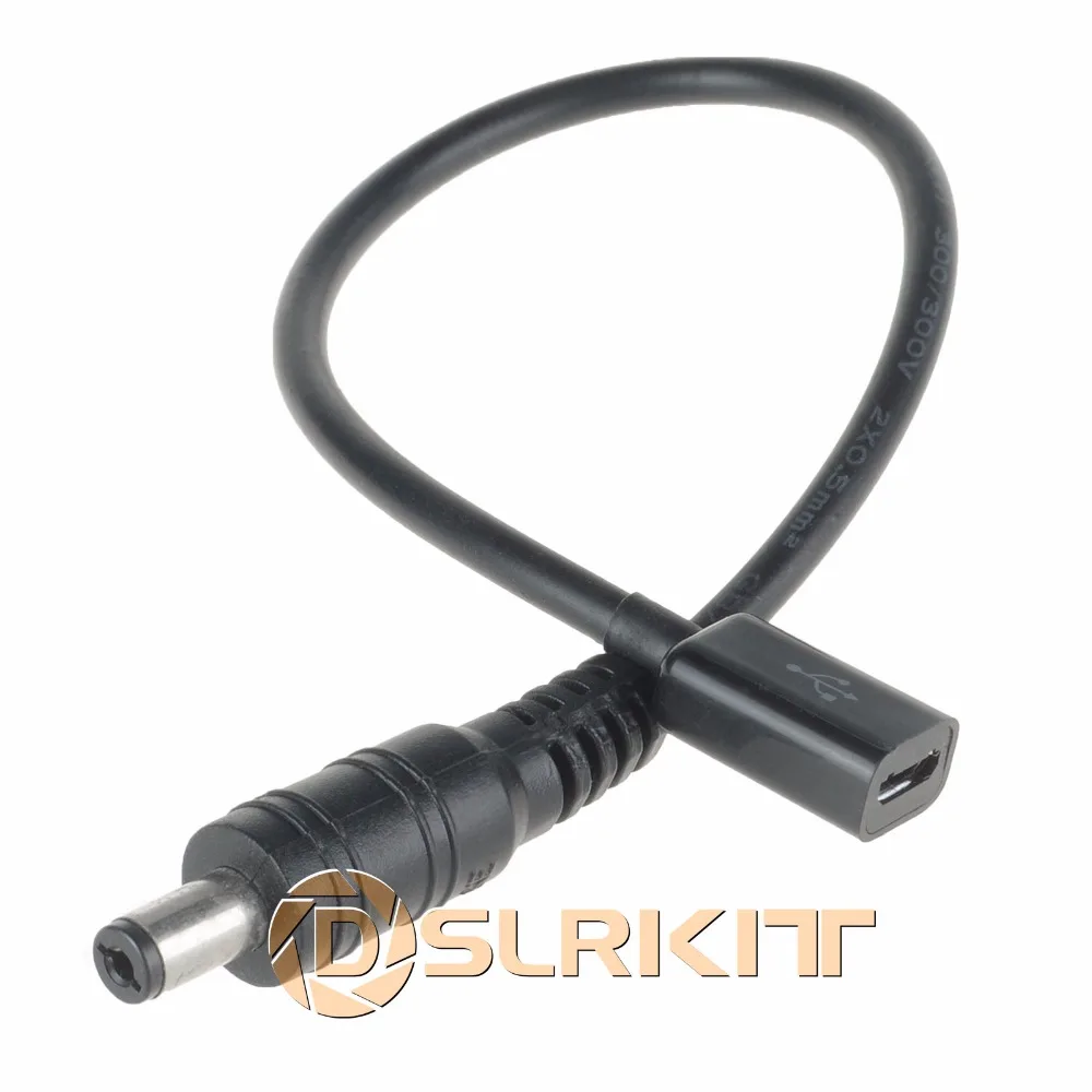 DSLRKIT Micro USB розетка к DC штекеру адаптер питания постоянного тока кабель Шнур DC5 5 х2 1