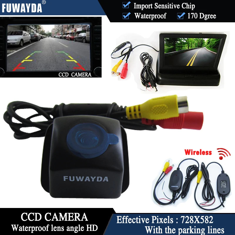 

FUWAYDA Wireless Color CCD Car Rear View Camera for Toyota Prius 06-10/Camry 09 10/Aurion 06-11+4.3Inch foldable LCD TFT Monitor