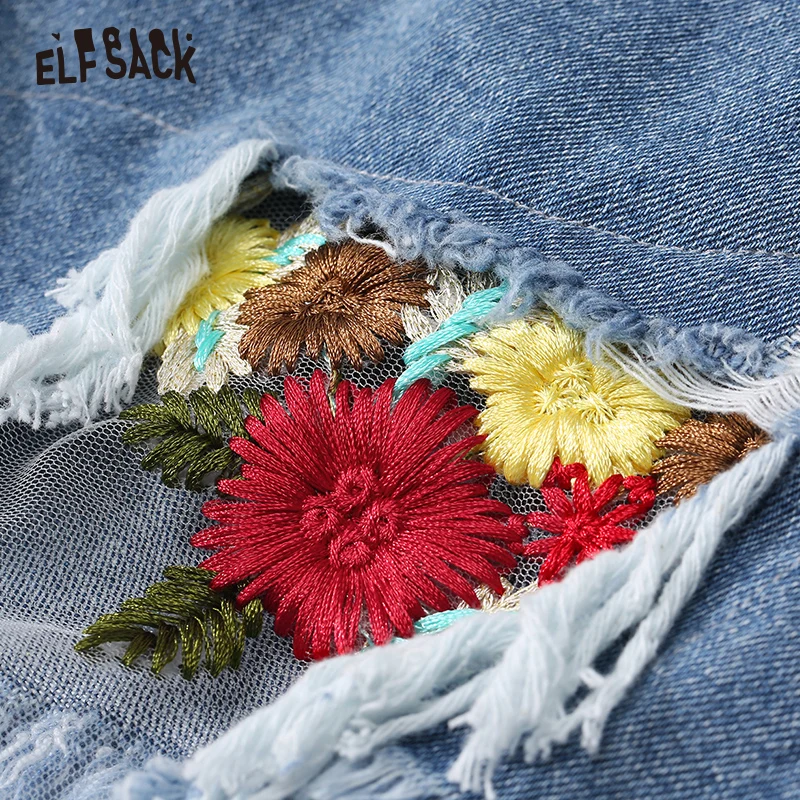 Женские повседневные джинсовые шорты ELF SACK синие хлопковые ковбойские свободные