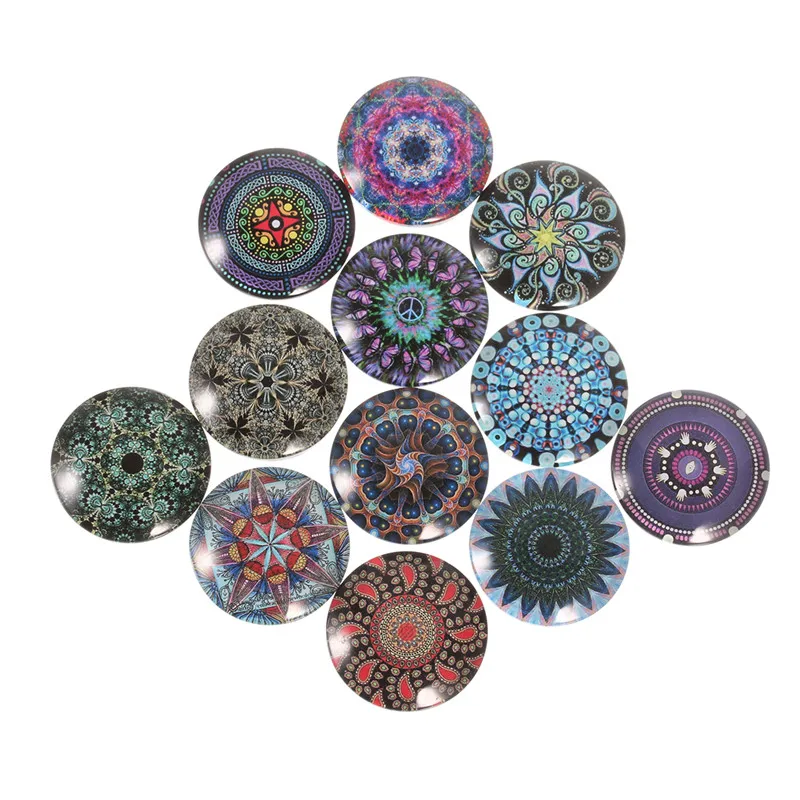 

Ckysee Round Glass Cabochon 12mm 18mm 20mm 25mm Mixed Patterns Photo Cabochons Fit Cameo Base Setting Supplies Jewelry Findings