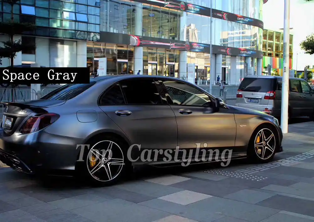 Космическая серая хромированная атласная металлическая виниловая