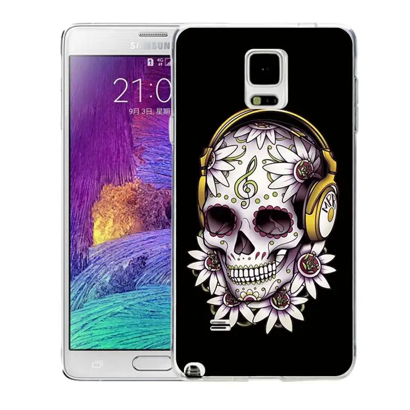 Qmswei ТПУ телефона чехол для Samsung S8 S6 S7 Edge S4 S5 S3 C5 C9 Note3 note4 note5 Мягкий череп прозрачный