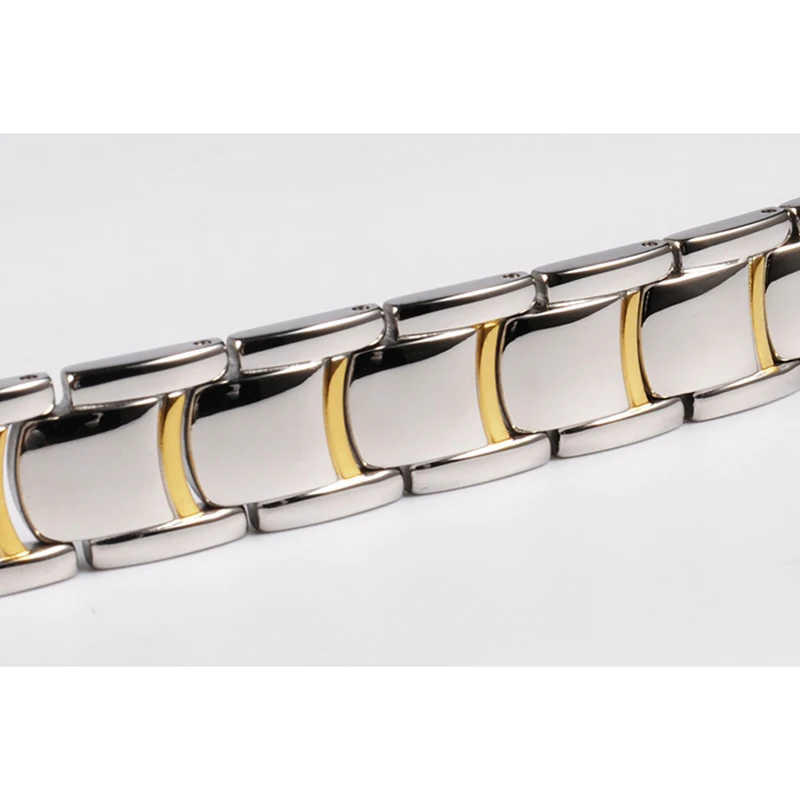 Мужской браслет из нержавеющей стали Vinterly золотистый магнитный германиевой цепи