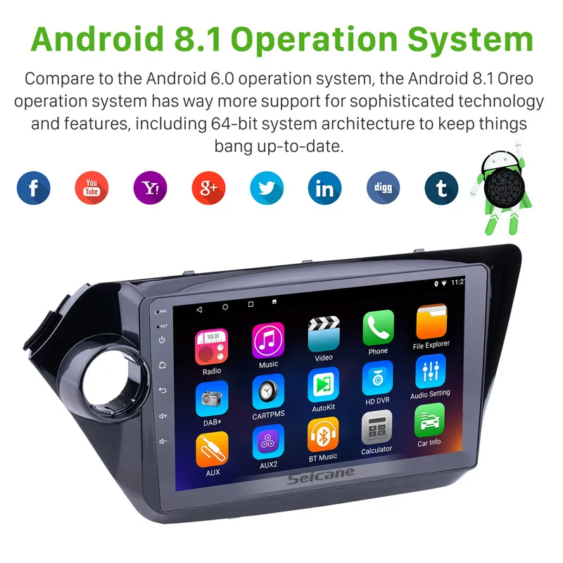 Seicane 2Din Android 6 0/7 1/8 1 9 &quotавтомобильный радиоприемник gps сенсорный экран WiFi