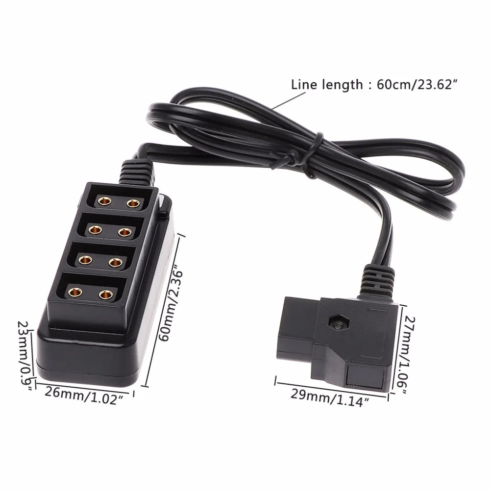 

D-Tap Male B-tape To 4 Female Hub Adapter Splitter Cable For Photography Power