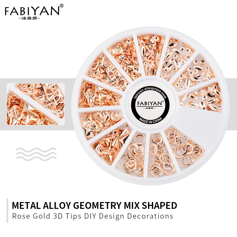 Металлический сплав геометрический дизайн ногтей колесо смешанные формы