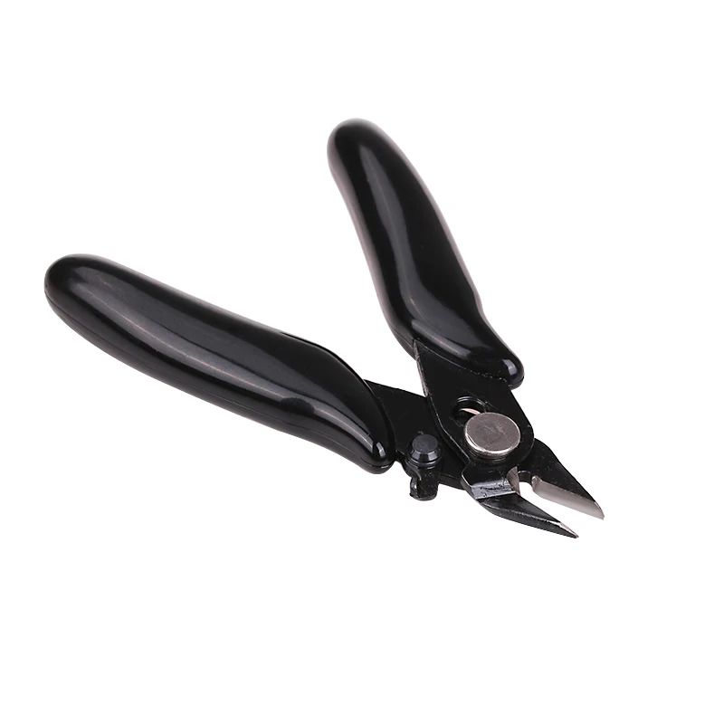 black Vastar 3,5 ''мини диагональные плоскогубцы кусачки для резки проводов электронные плоскогубцы провода изоляционные резиновые ручки Модель кусачки с замком - Цвет: black
