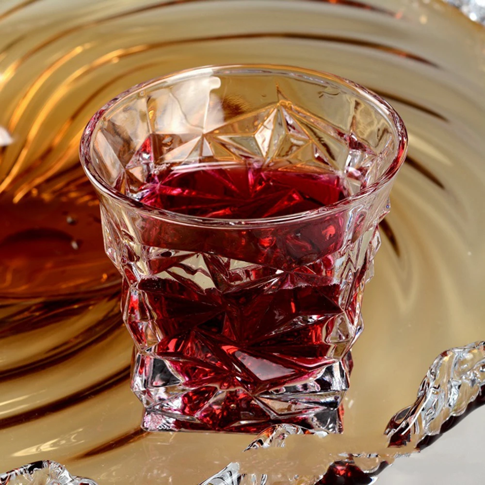 2 шт./компл. квадратная Хрустальная стеклянная чашка для виски домашнего бара