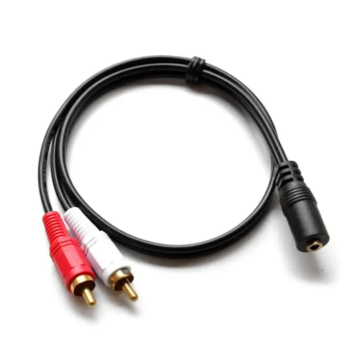 Аудиокабель RCA с 2 штекерами на 1 гнездо 3 5 мм стерео аудио сплиттер Y кабеля для