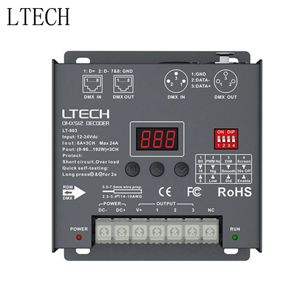 16-канальный DMX пост. Ток декодирующий драйвер LT-880-350 DC12-48V вход 350ma * 16CH выход для