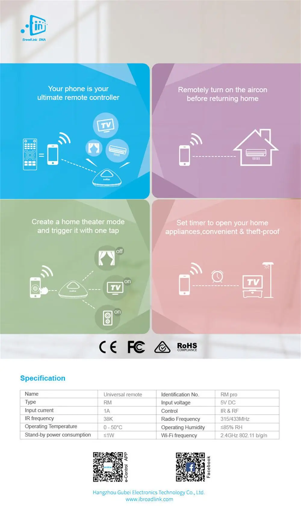 Broadlink RM Pro+ WiFi+ IR+ RF 315/433 МГц пульт дистанционного управления для Alexa Google Home IFTTT AU US UK EU Smart Home приложение управления