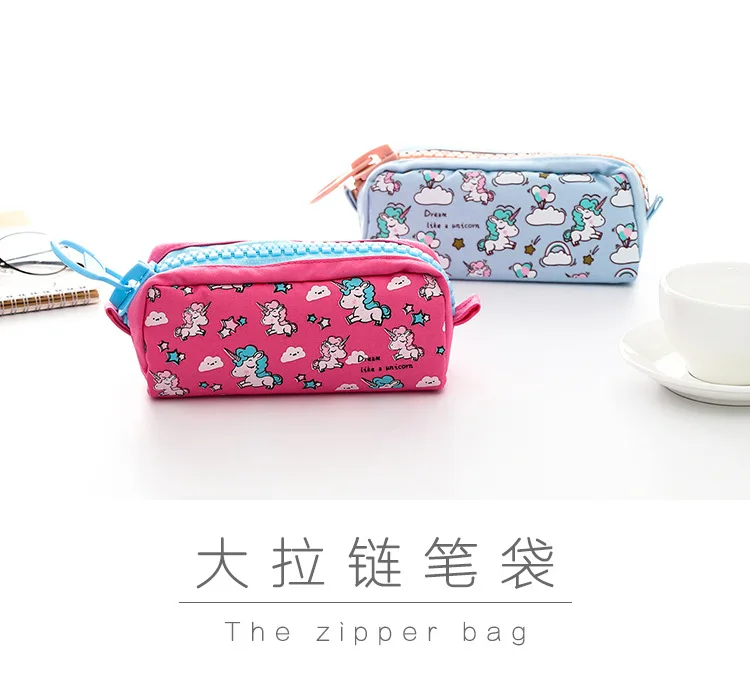 12 шт. Kawaii пенал Единорог холст подарок Estuches школьный пенал Pencilcase пенал сумка школьные принадлежности канцелярские
