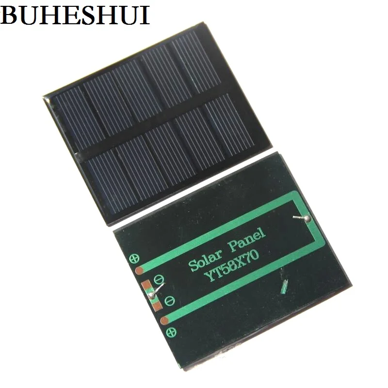 Солнечная панель BUHESHUI Epoxy 0 5 Вт 2 в миниатюрная поликристаллическая 58*70*3 мм |