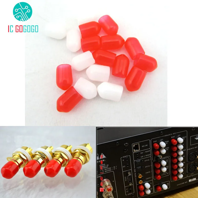 50 шт. Защитная крышка s Hifi RCA Lotus Аудио AV сигнальная розетка Анти-пыль Защитная крышка шляпа анти-окисление резиновый чехол наборы куртка