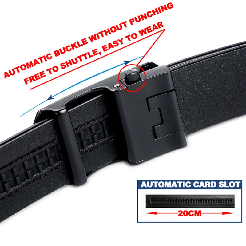 MartinPOLO автоматический для мужчин пояс модные черные пояса из натуральной кожи