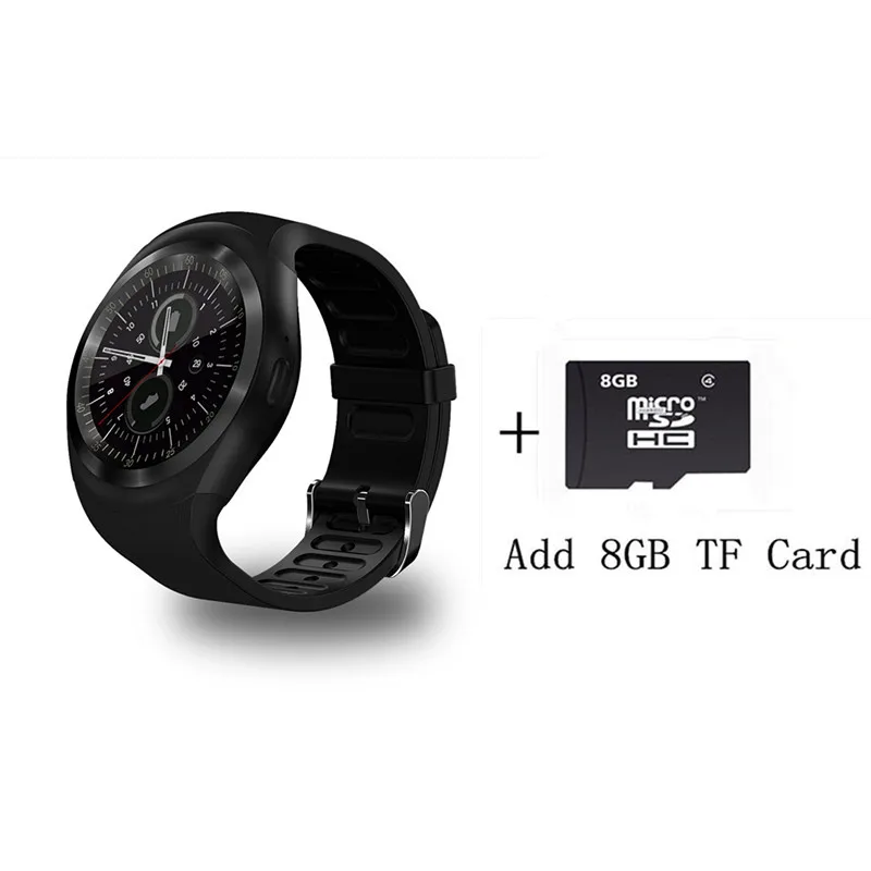 black add 8GB Смарт-часы GS02 для Android/iOS, умные часы с sim-картой, TF картой, Bluetooth, функцией телефона, монитором сердечного ритма, умные часы - Цвет: black add 8GB