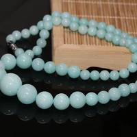 free shipping elegant amazonite stone jades 6 14mm round beads tower chain necklace fashion women choker jewelry 18inch b624 1