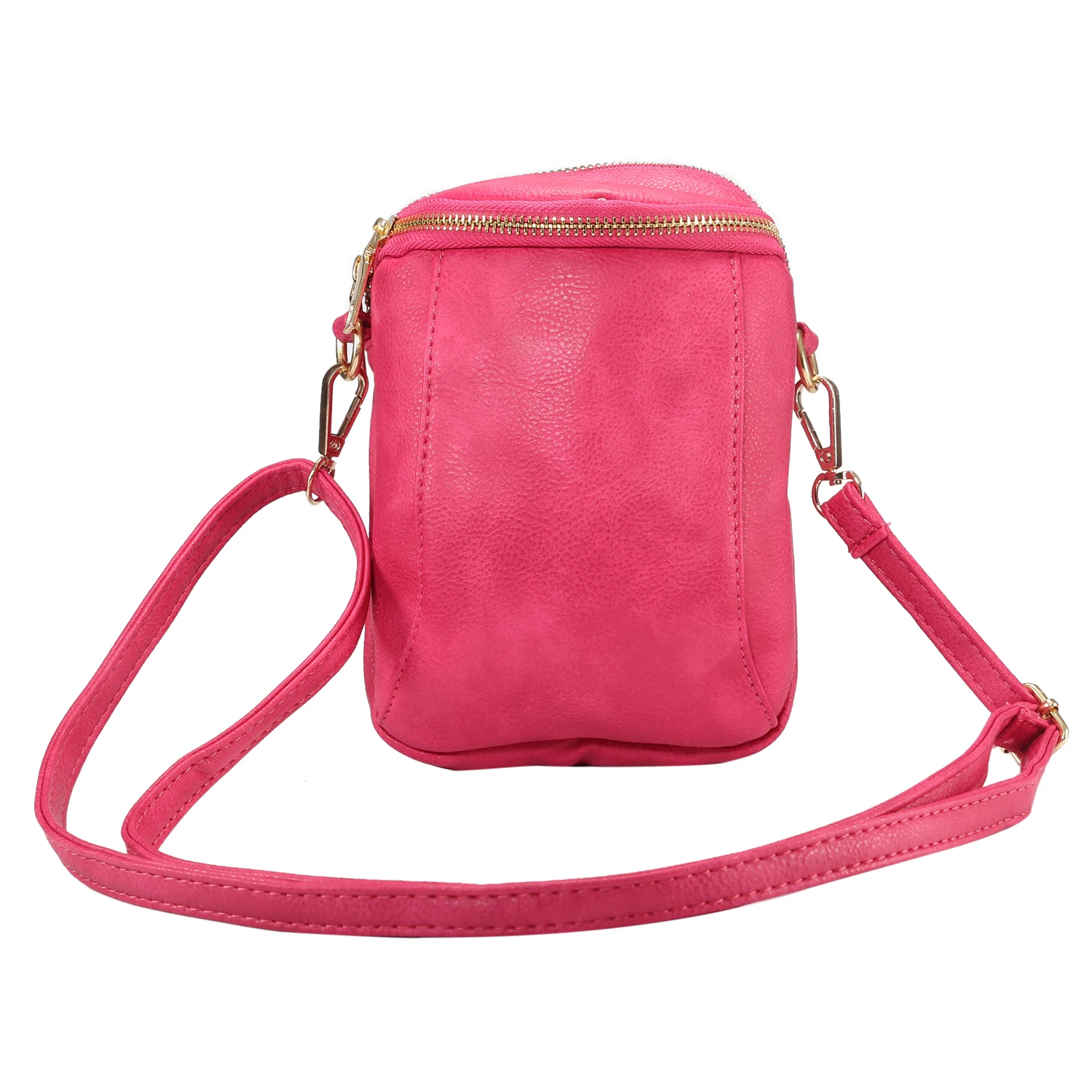 Rose Red Личи из искусственной кожи чехол для телефона девушка женщина через плечо сумка кошелек карман двойная молния двойная сетка сумка для денег - Цвет: Rose Red