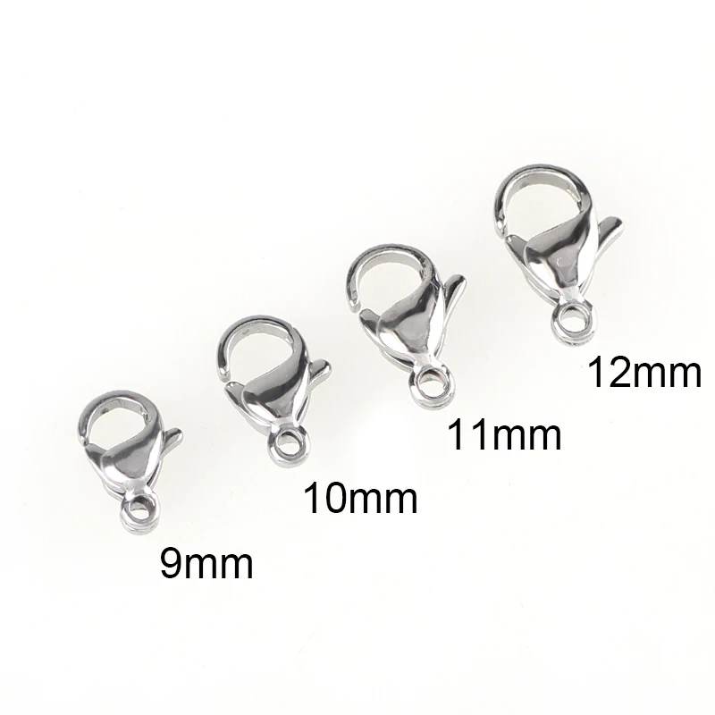 

50PC 9-12mm Stainless Steel Lobster Swivel Clasp For Key Ring Necklace Chain Gold Bronze Silver Color Alloy Lobster Clasp