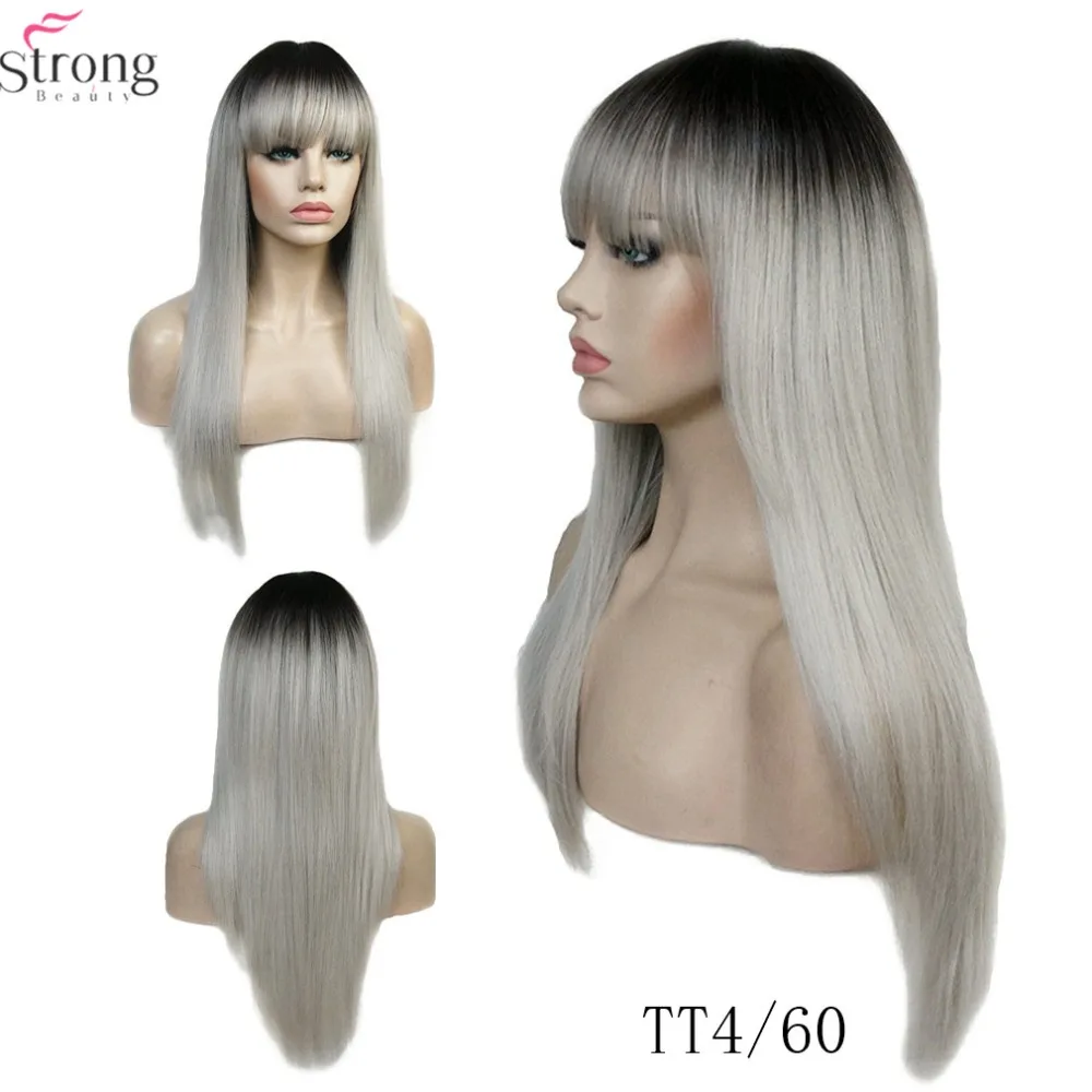 StrongBeauty Женские синтетические парики матовые Ombre длинные прямые волосы в стиле
