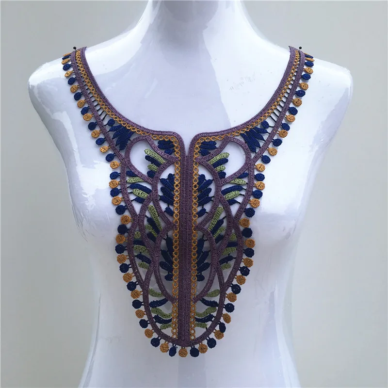 1 шт. цветная Венецианская кружевная ткань аппликация для платья мотив блузка