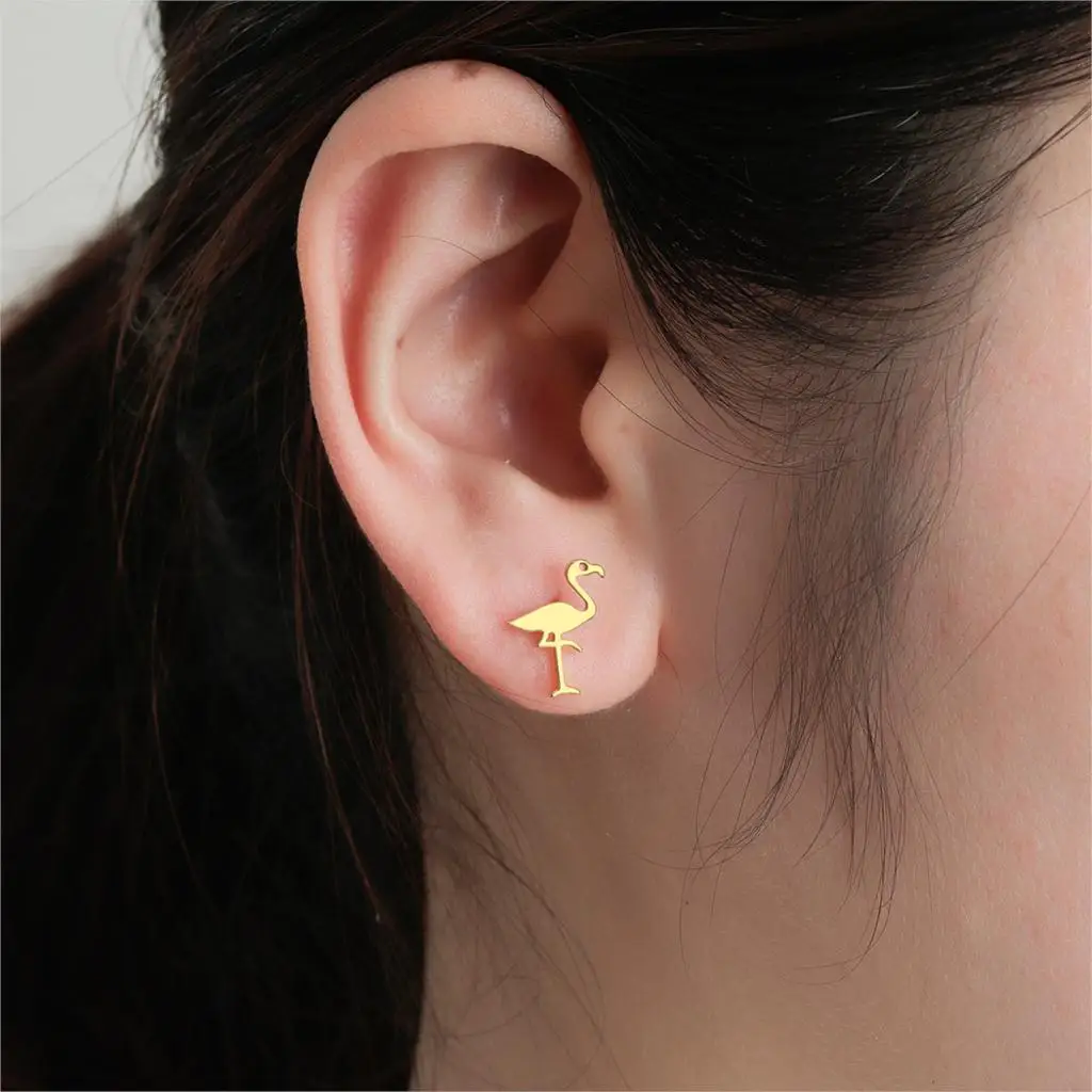 Женские серьги пусеты с котом Китти краном улиткой кенгуру животным массивные