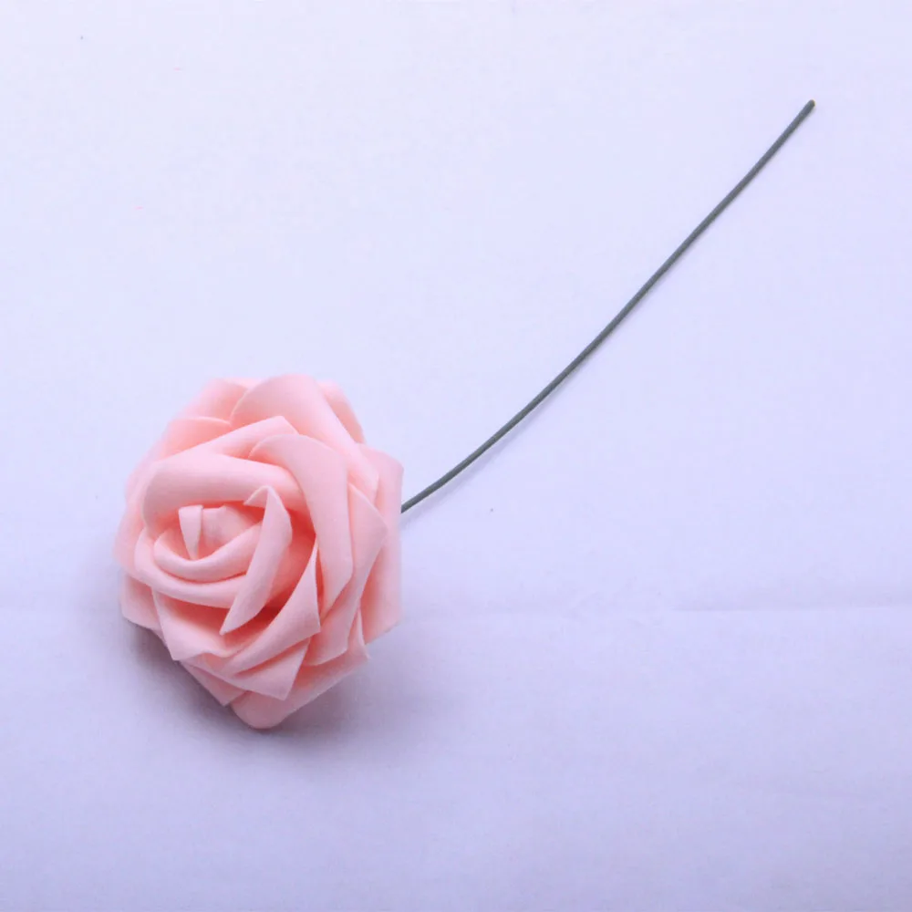 Peach 50 шт. 6 см Искусственный эва пена роза стволовых Свадебные цветы для DIY корсаж Свадебный букет вечерние свадебные украшения - Цвет: Peach