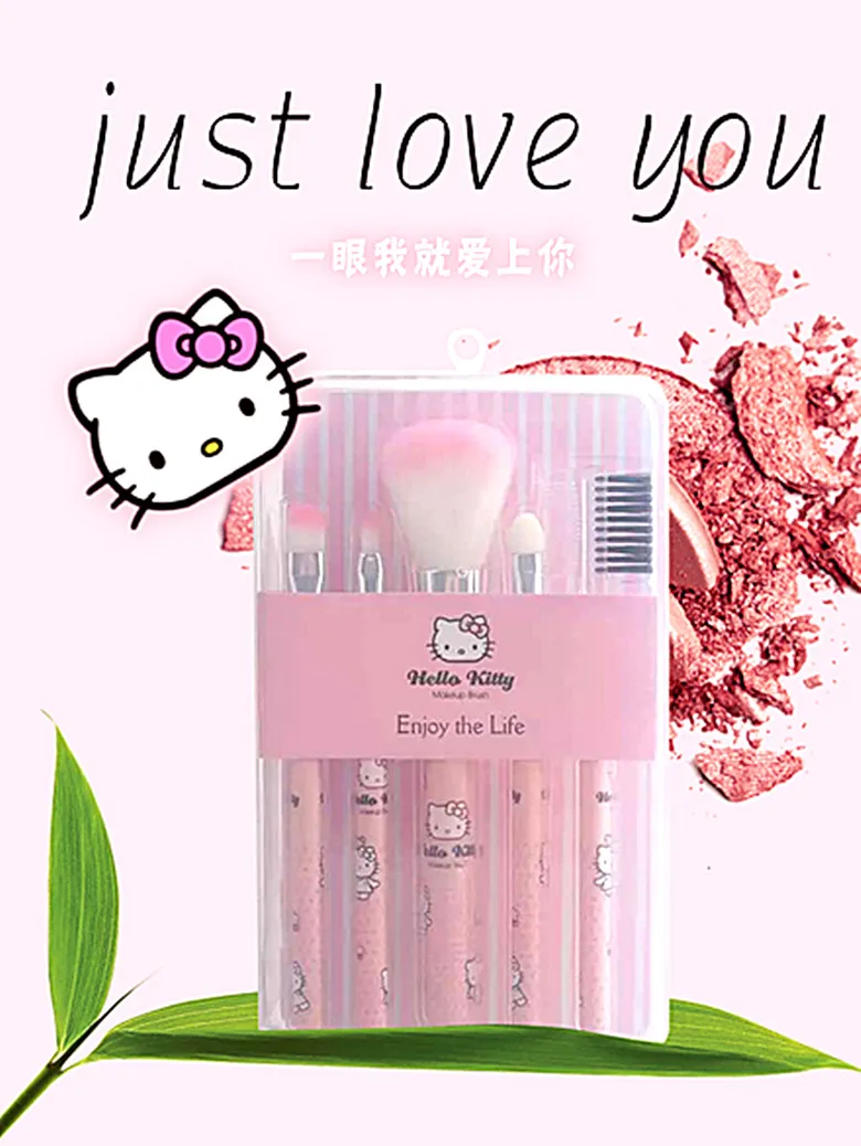 Набор кисточек для макияжа Hello kitty набор из 5 предметов милая коробка новый стиль