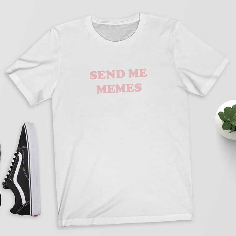 Send Me Memes T-Shirt Women Funny Tee Graphic Shirt Tumble t Clothing Crewneck Fashion 3XL Plus Size T Drop Ship | Женская одежда
