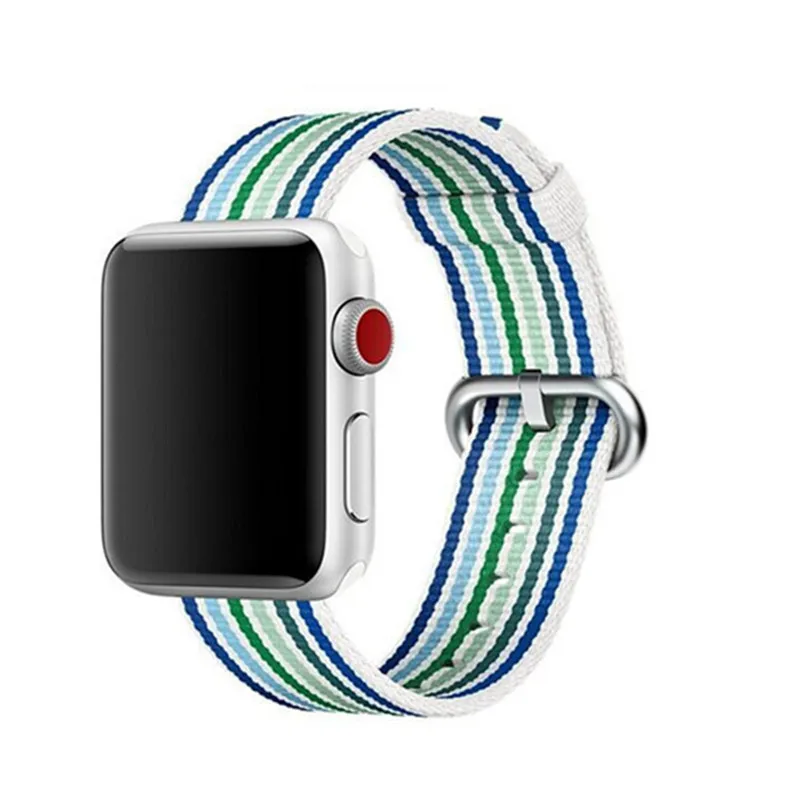 40 мм 44 тканый нейлоновый ремешок для Apple Watch 4 тканевый полосатый браслет Ремешки