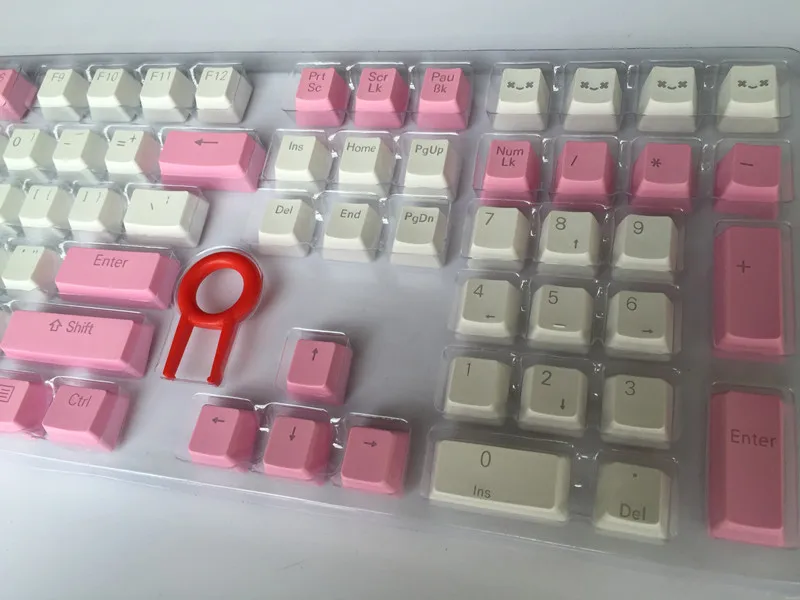 Брелок для ключей transmicidus белый розовый 108 PBT с подсветкой OEM профиль MX механическая клавиатура игровая