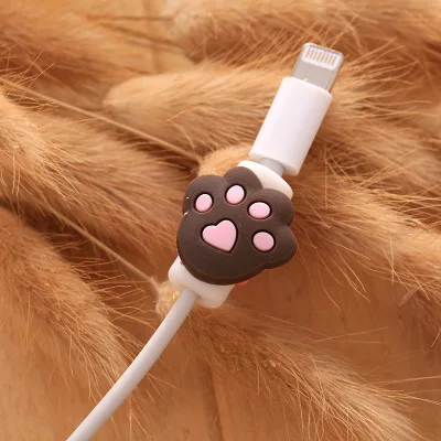 FFFAS мультфильм USB кабель протектор Организатор довольно Winder чехол в виде ракушки для Apple IPhone 5 5S 6 6s 7 8 X Plus защита кабеля - Цвет: Model M