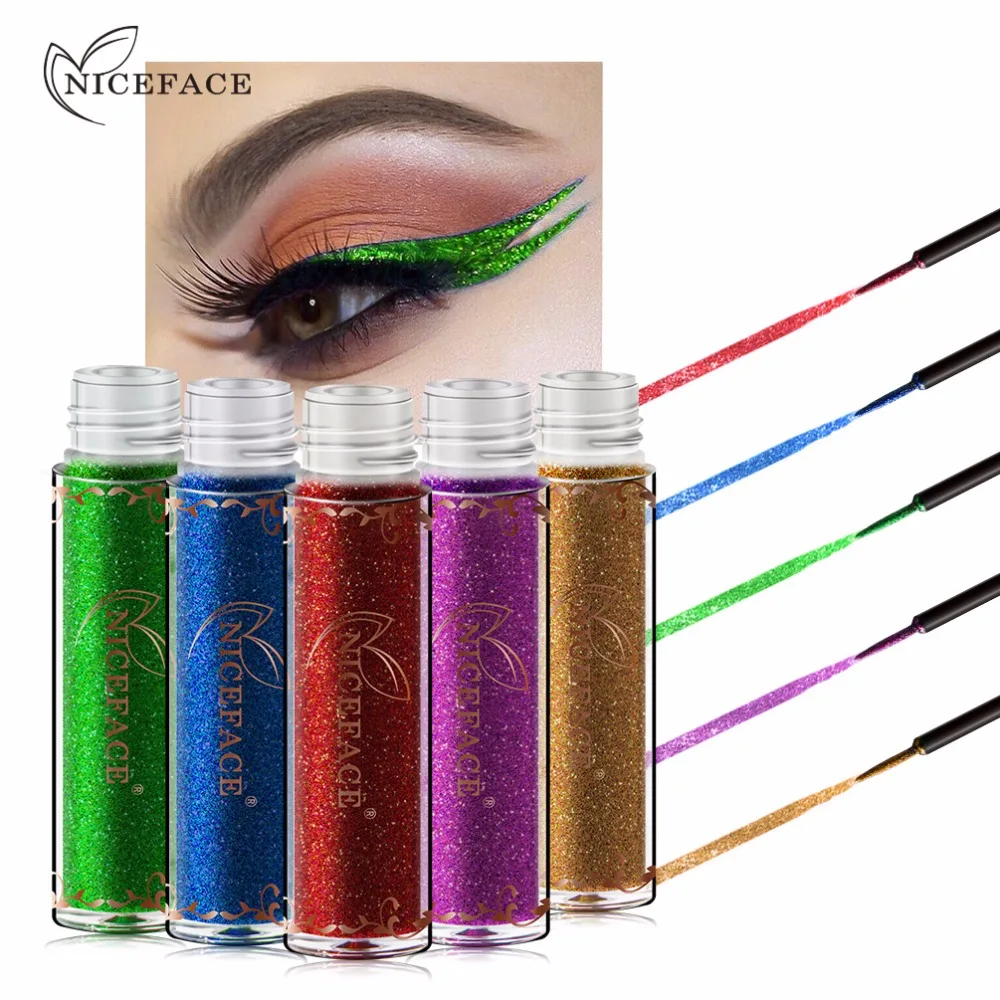 Niceface блестящая подводка для глаз гель водостойкая стойкая 12 цветов мерцающий