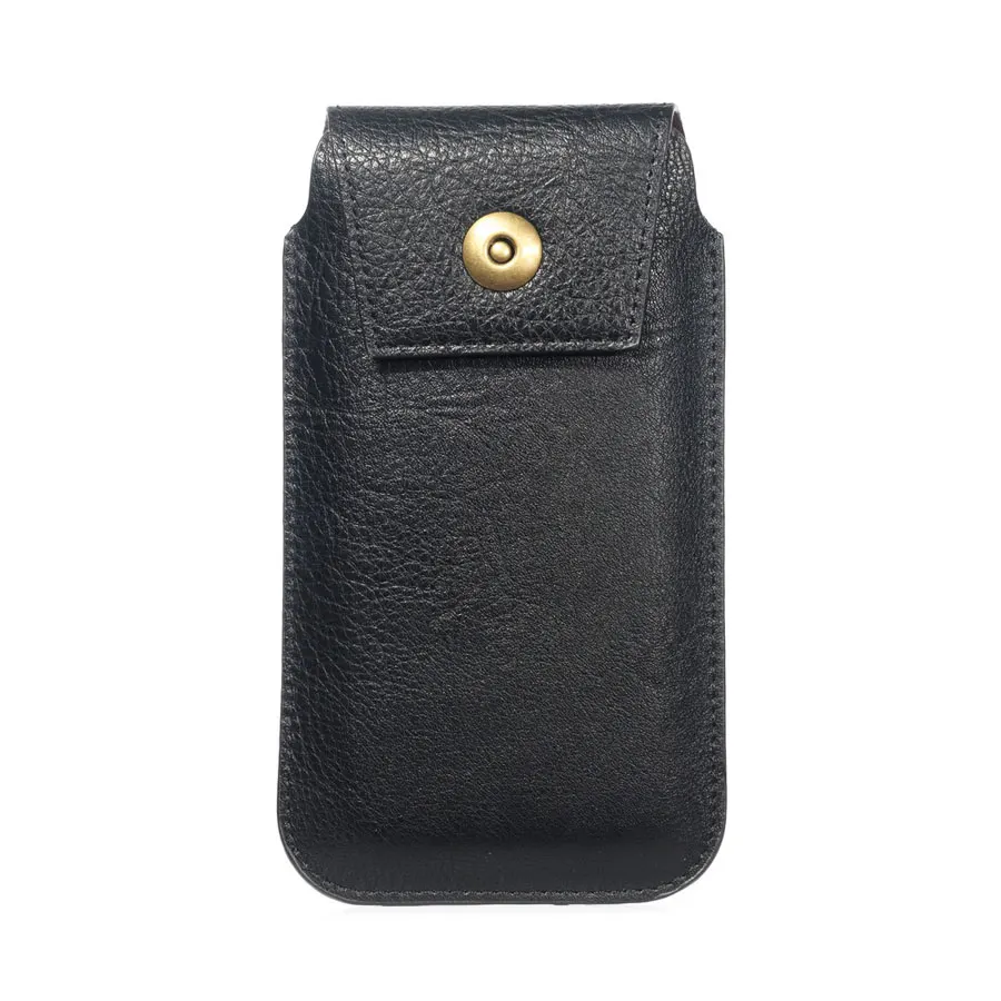 CHEZVOUS Flip Leather Phone Case For Smart Cell Phones 4.7-6.5inch Belt Clip Holster Pouch Ultra-thin Waist Bag Outdoor Climbing - Цвет: Черный