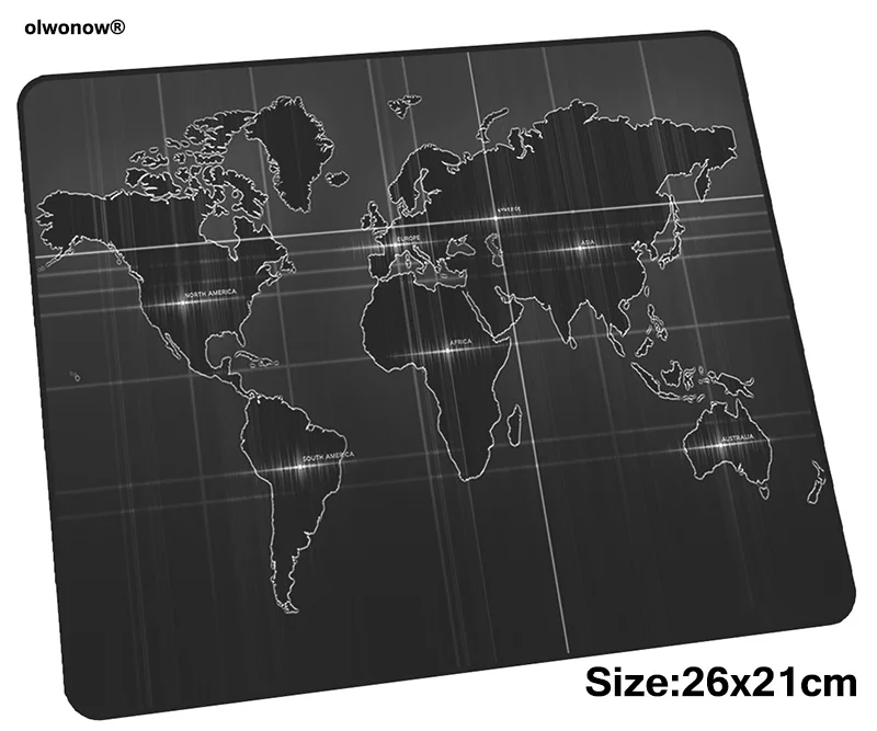 Коврик для мыши с картой мира игровой коврик 26x21 см большой заблокированными