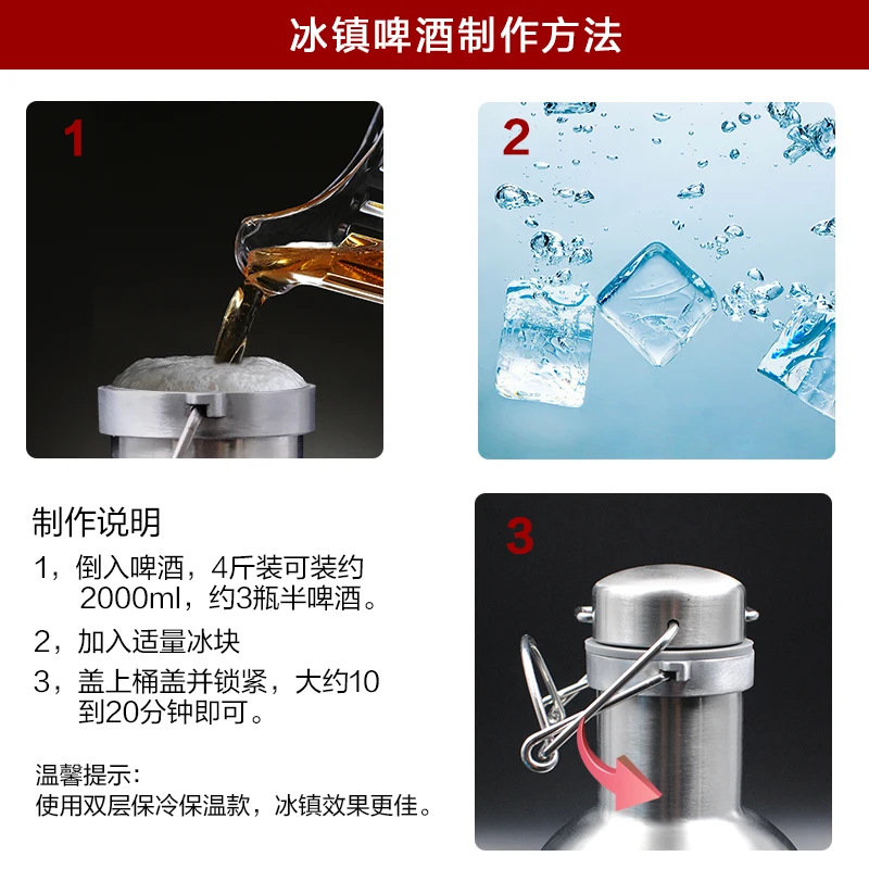 Вакуумная Изолированная пивная бутылка для пива с двойными стенками из