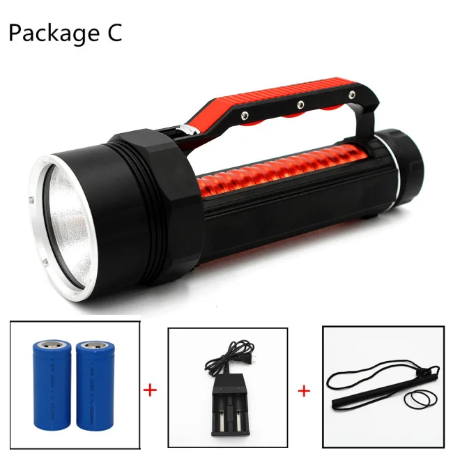 Black Package C Uranusfire XHP70 светодиодный вспышка для подводного погружения и светильник 32650 Портативный внешний светодиодный тактический фонарь с 5000LM светильник Подводный фонарь лампа - Испускаемый цвет: Black Package C