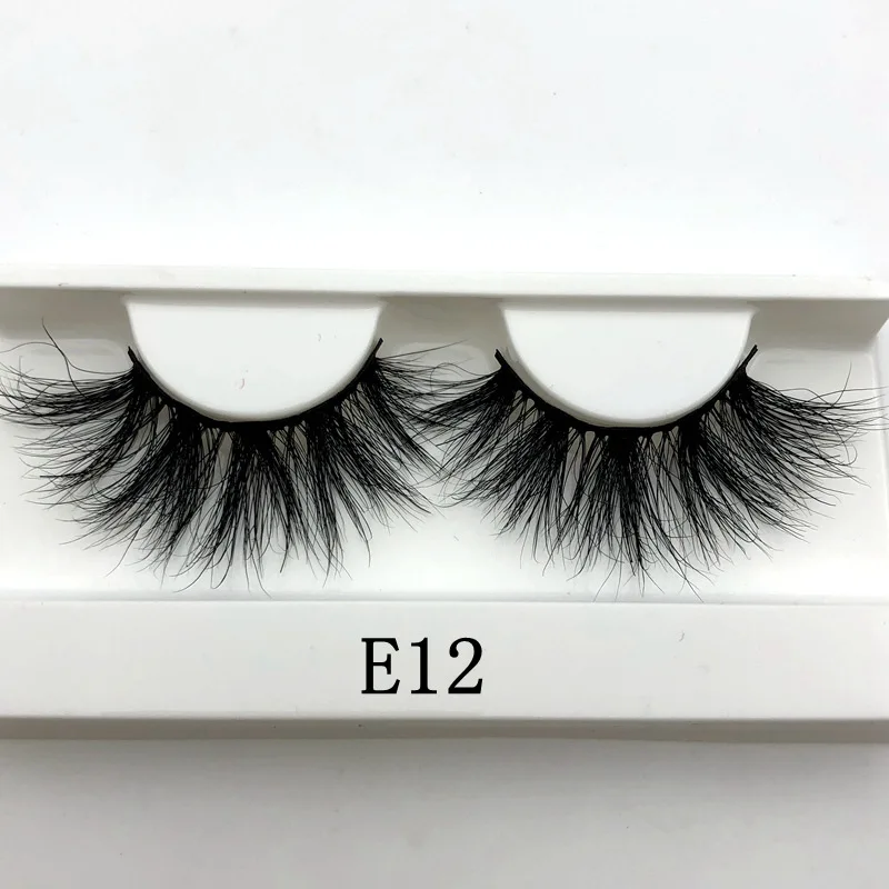 E12 white tray Mikiwi 25 мм длинные 3D норковые ресницы E02 Экстра длина норковые ресницы большая драматическая объемная лента накладных ресниц отдельные накладные ресницы - Цвет: E12 white tray
