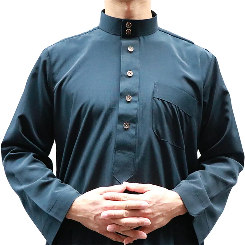 Новый дизайн Исламская одежда абайя Стенд воротник с длинными рукавами jubba thobe