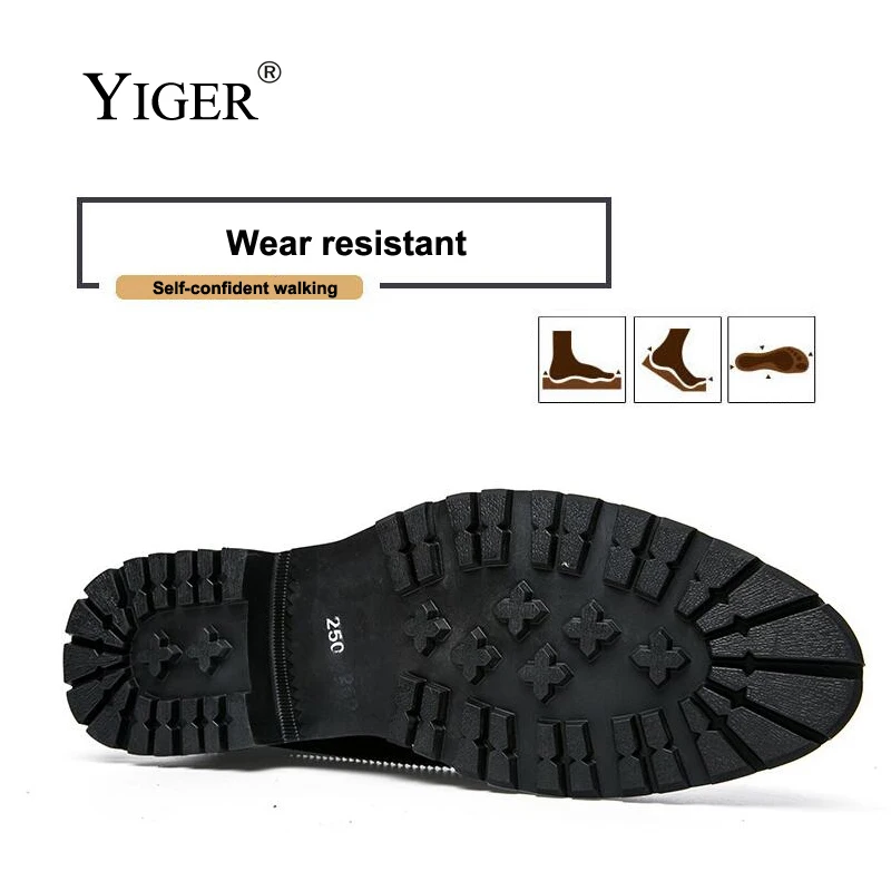 YIGER/Новинка Мужская обувь с перфорацией типа броги Мужские модельные туфли Bullock
